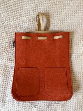 Furla felted orange wool backpack